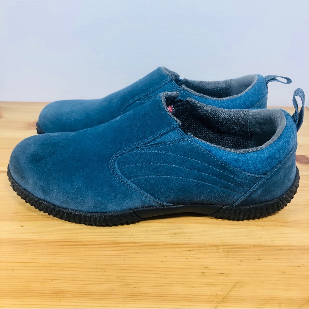 L.L. Bean Womens Blue Suede Slip On Loafers 296327